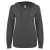 Thumbnail image for  ENZA Womens Dark Heather V Notch Raw Edge Fleece Hoodie
