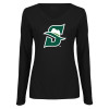Thumbnail image for  Womens Black Long Sleeve V Neck Tee 