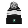 Thumbnail image for  Black/White Two Tone Knit Pom Beanie w/Cuff