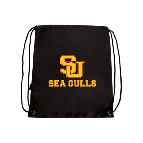  Black Drawstring Backpack - SU Sea Gulls