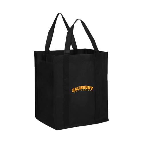  Non Woven Black Grocery Tote - Arched Salisbury University