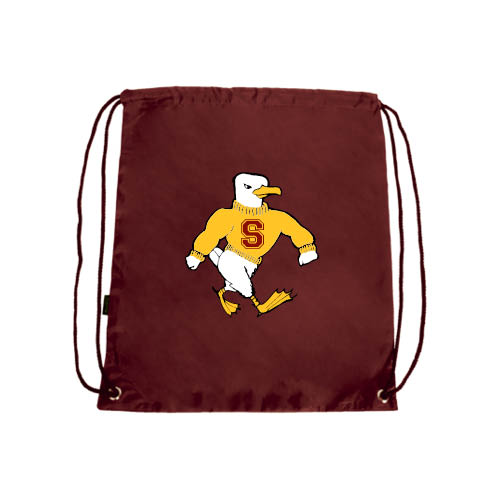  Maroon Drawstring Backpack - Sammy the Sea Gull