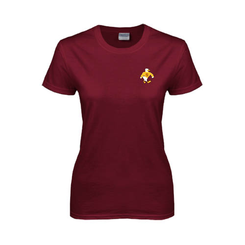  Womens Maroon Short Sleeve Tee - Sammy the Sea Gull