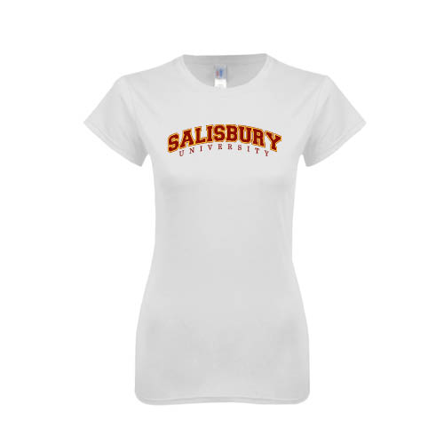  Next Level Womens White Boyfriend Tee - Arched Salisbury University