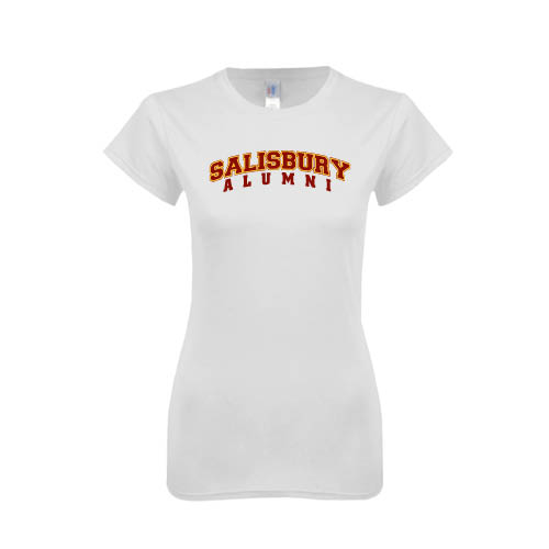  Next Level Womens White Boyfriend Tee - Alumni