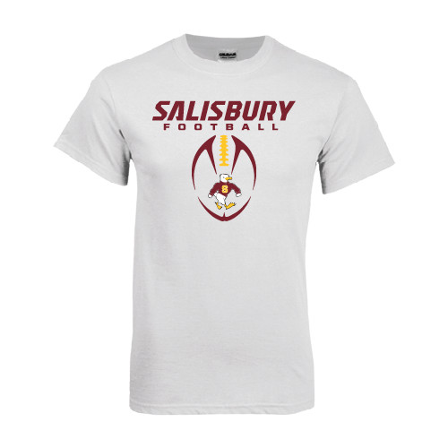  White T Shirt - Salisbury Football Stacked w/ Ball
