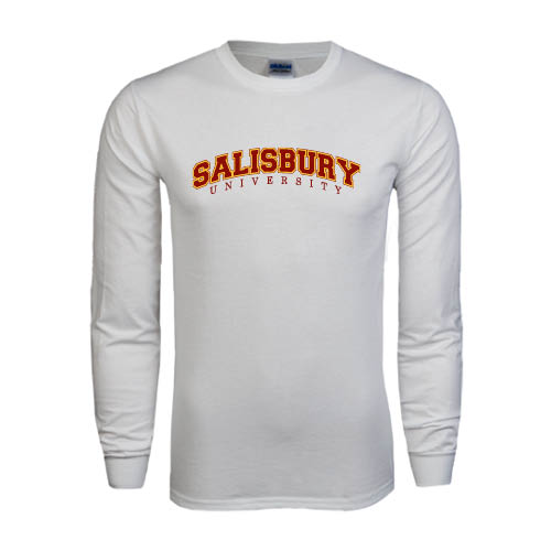  White Long Sleeve T Shirt - Arched Salisbury University