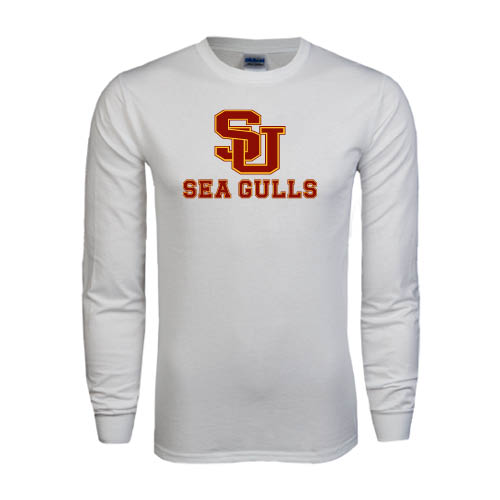  White Long Sleeve T Shirt - SU Sea Gulls