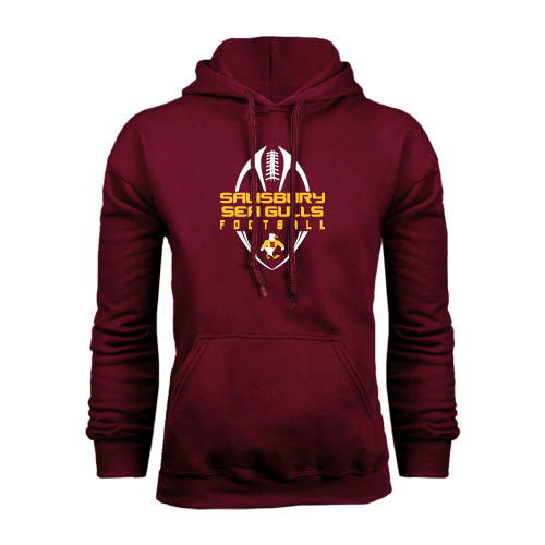  Maroon Fleece Hoodie - Tall Football Design