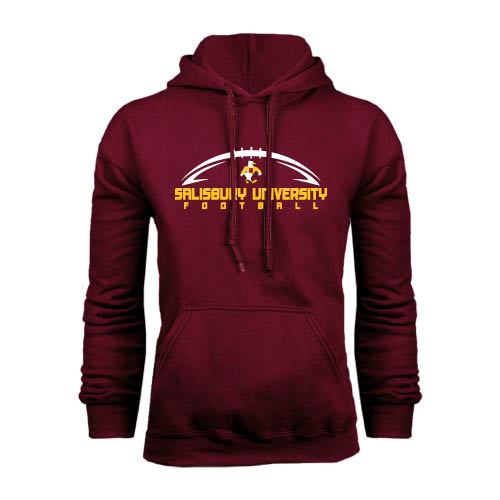  Maroon Fleece Hoodie - Flat Football Design