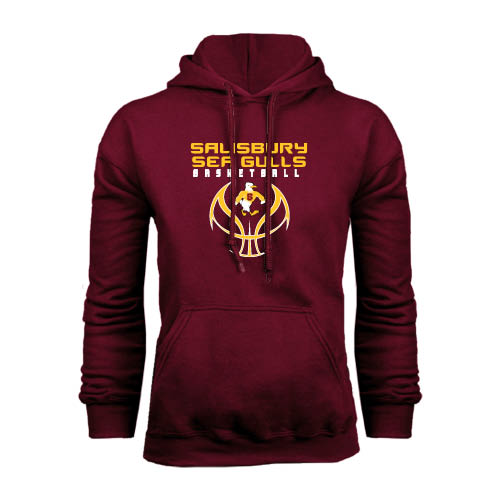  Maroon Fleece Hoodie - Graphics on Basketball