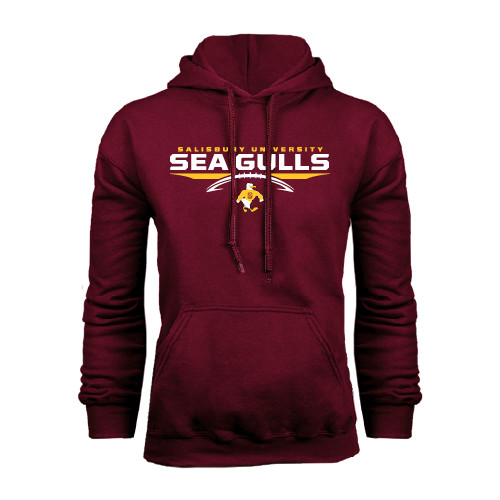  Maroon Fleece Hoodie - Sea Gulls Football Flat