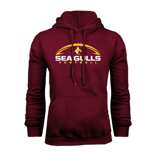  Maroon Fleece Hoodie - Sea Gulls Football Horizontal w/ Ball