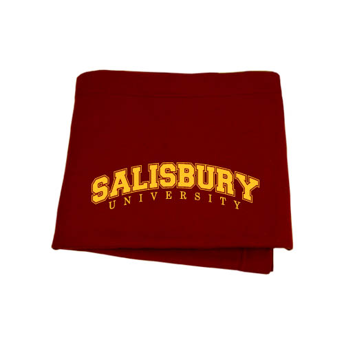  Maroon Sweatshirt Blanket - Arched Salisbury University