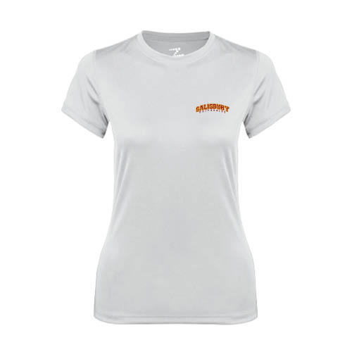  Womens White Performance Tee - Arched Salisbury University