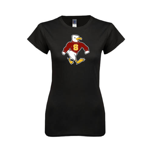  Next Level Womens Black Boyfriend Tee - Sammy the Sea Gull