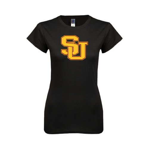  Next Level Womens Black Boyfriend Tee - SU