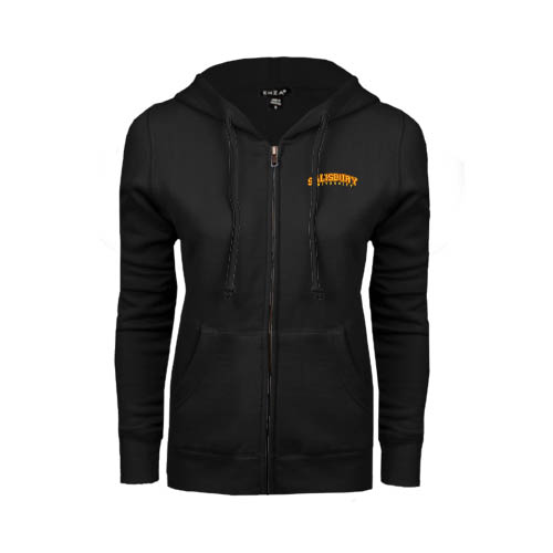 Salisbury ENZA Womens Black Fleece Full Zip Hoodie