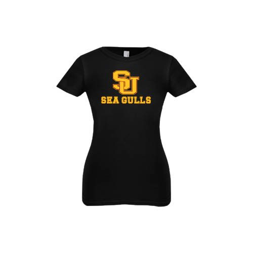  Next Level Girls Black Fashion Fit T Shirt - SU Sea Gulls