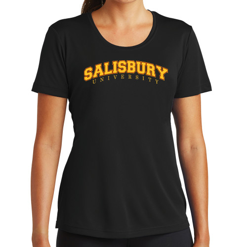  Womens Black Performance Tee - Arched Salisbury University