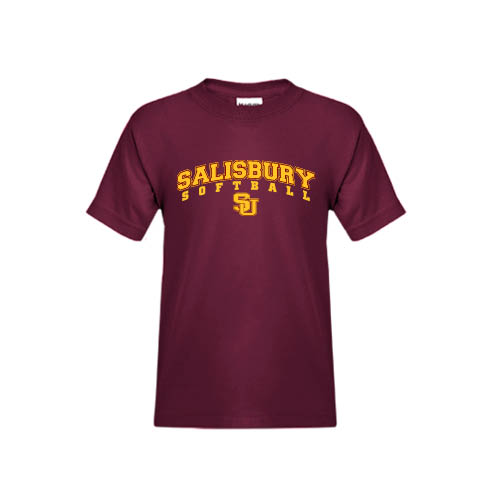  Youth Maroon T Shirt - Softball