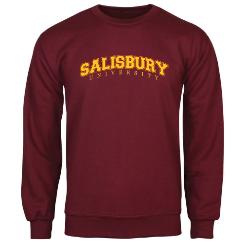  Maroon Fleece Crew - Arched Salisbury University
