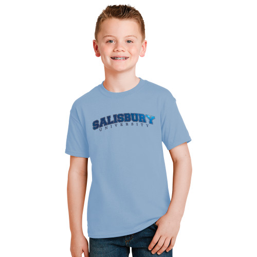  Youth Light Blue T Shirt - Arched Salisbury University Foil