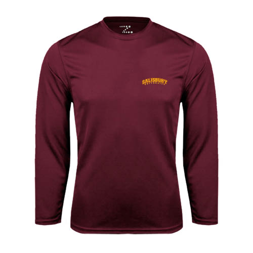  Maroon Performance Long Sleeve Shirt - Arched Salisbury University