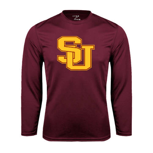  Maroon Performance Long Sleeve Shirt - SU