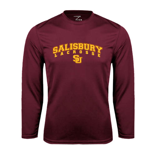  Maroon Performance Long Sleeve Shirt - Lacrosse
