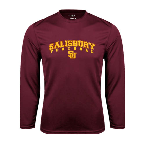  Maroon Performance Long Sleeve Shirt - Football