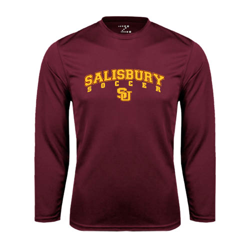  Maroon Performance Long Sleeve Shirt - Soccer