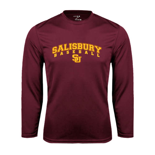  Maroon Performance Long Sleeve Shirt - Baseball