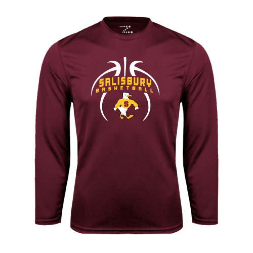  Maroon Performance Long Sleeve Shirt - Graphics in Basketball