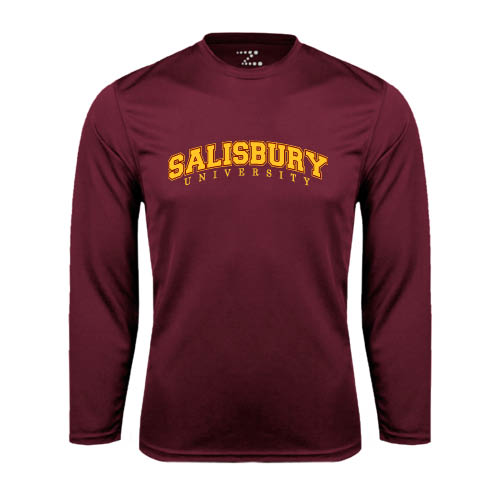  Maroon Performance Long Sleeve Shirt - Arched Salisbury University