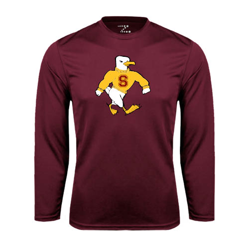  Maroon Performance Long Sleeve Shirt - Sammy the Sea Gull