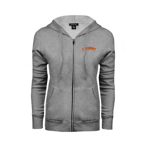  ENZA Womens Grey Fleece Full Zip Hoodie - Arched Salisbury University