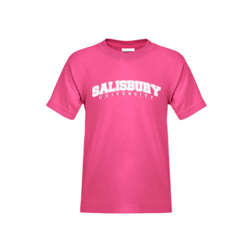  Youth Hot Pink T Shirt - Arched Salisbury University
