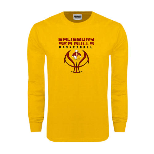  Gold Long Sleeve T Shirt - Graphics on Basketball
