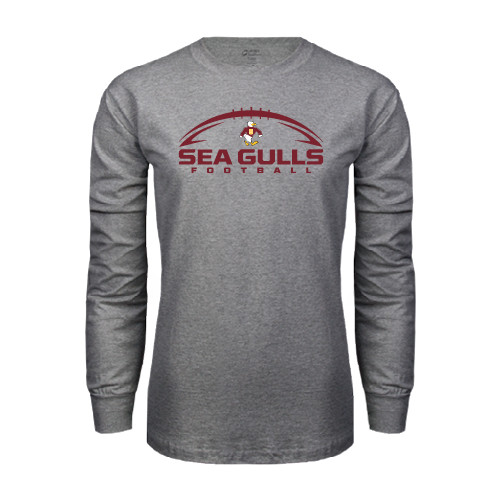  Grey Long Sleeve T Shirt - Sea Gulls Football Horizontal w/ Ball