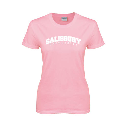 Womens Pink Short Sleeve Tee - Arched Salisbury University