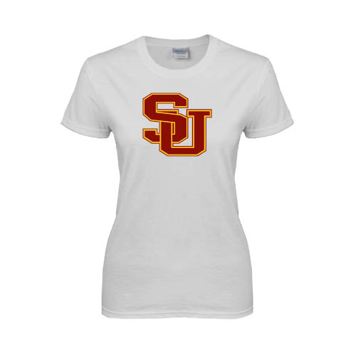  Womens White Short Sleeve Tee - SU