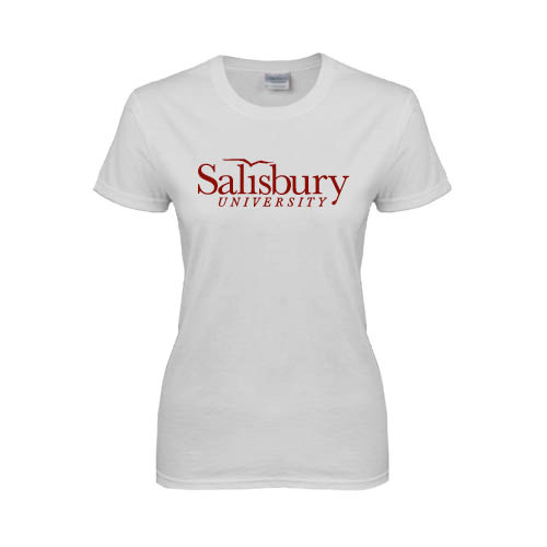  Womens White Short Sleeve Tee - Salisbury University