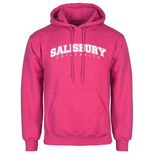  Womens Fuchsia Fleece Hoodie - Arched Salisbury University