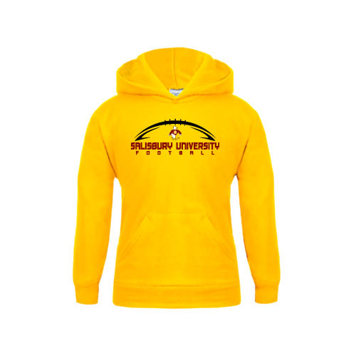  Youth Gold Fleece Hoodie - Flat Football Design