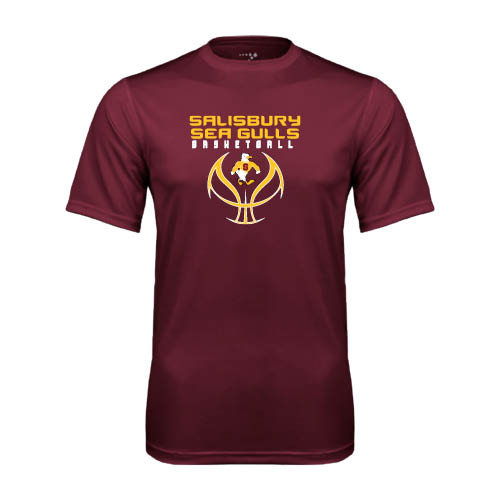  Maroon Performance Tee - Graphics on Basketball