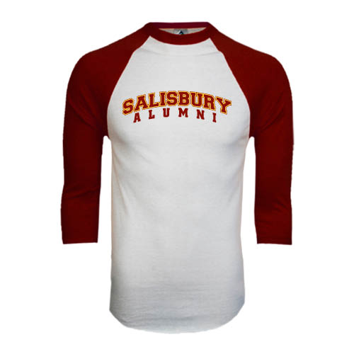 Main Image for  White/Maroon Raglan Baseball T Shirt