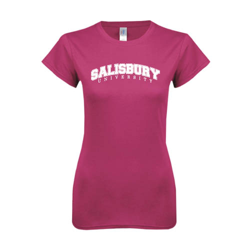  Next Level Womens Fuchsia Boyfriend Tee - Arched Salisbury University