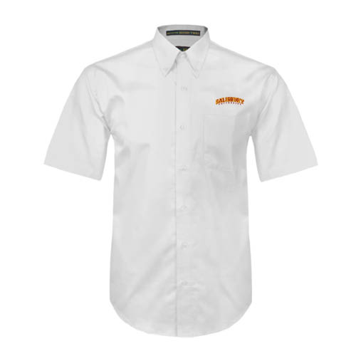  White Twill Button Down Short Sleeve - Arched Salisbury University