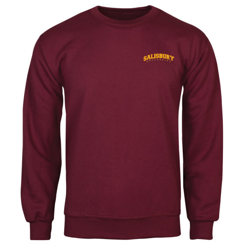  Maroon Fleece Crew - Arched Salisbury University